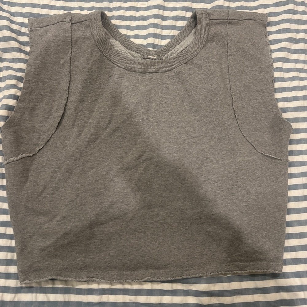 ANTHROPOLOGIE Sleeves Hoodie Crop Tee (reversible)